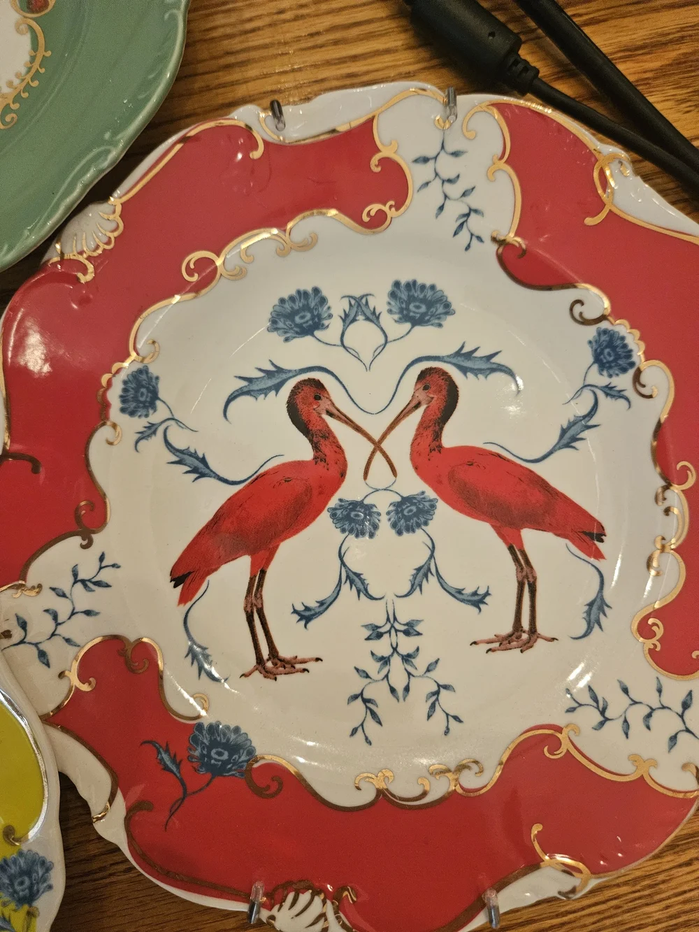 Decorative Scalloped Ceramic Desert Plate Anthropologie LOU ROTA Mother Nature